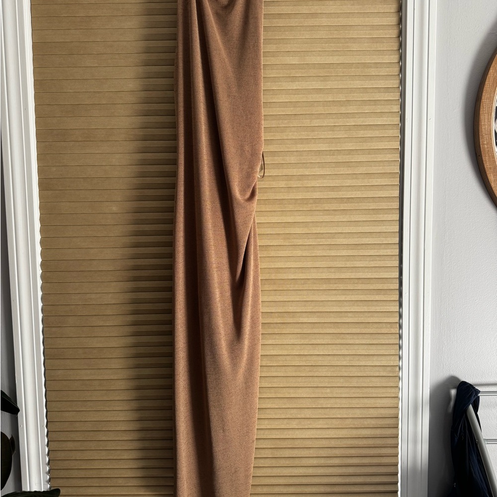 Crescent Tan Knit Fabric with Ring Detail